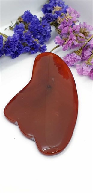 Kırmızı Akik Gua Sha masaj tarağı